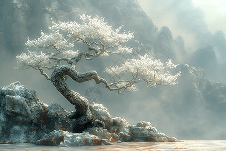 中国风主题的树木背景图片