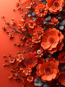 纸剪的装饰花朵图片