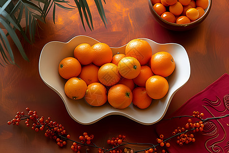中国新年的橘子背景图片