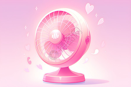 粉色电风扇背景图片