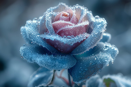 冰雕玫瑰的静谧之美背景图片