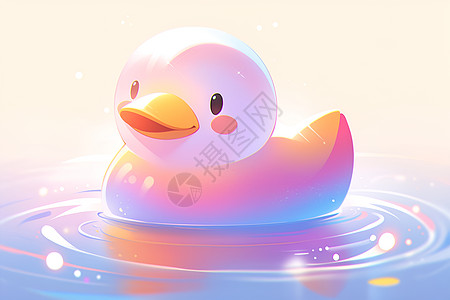 池塘里彩色的鸭子图片