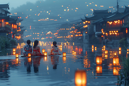 春节许愿灯背景图片