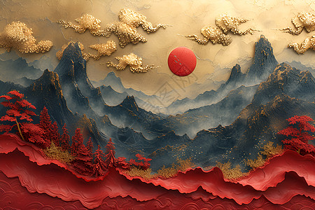 红山日出图片