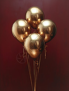 金色的充气气球图片