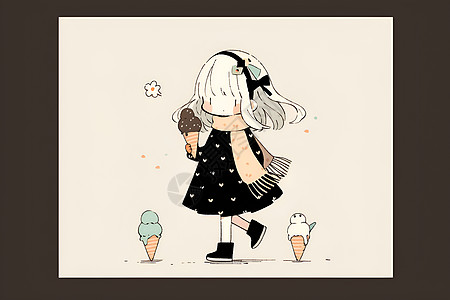 冰淇淋女孩图片