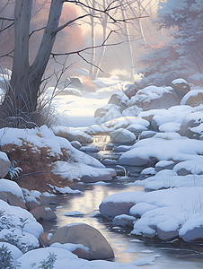 冬日的小溪图片