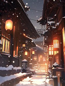 巷子里的雪背景图片