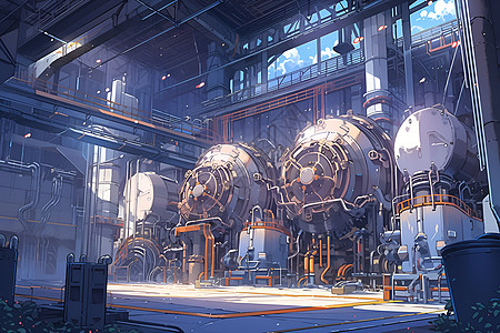 地热发电厂工厂内部图片