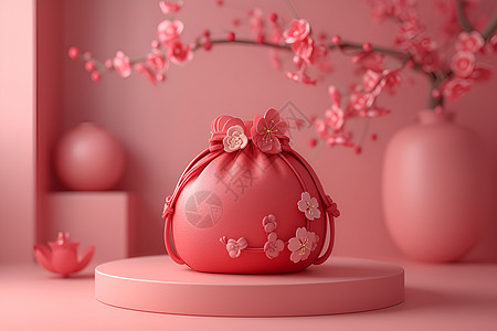 粉色的中国福袋图片