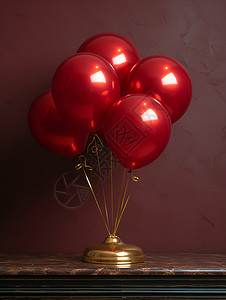 红色气球装饰背景图片