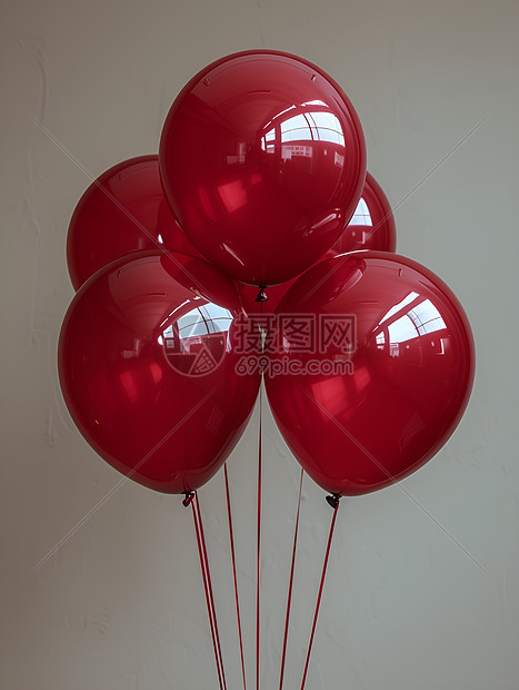 红色气球装饰图片