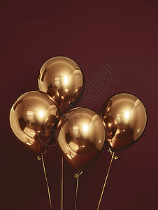 高贵的金色气球装饰图片