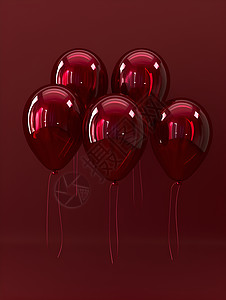 喜庆的红色的气球背景图片