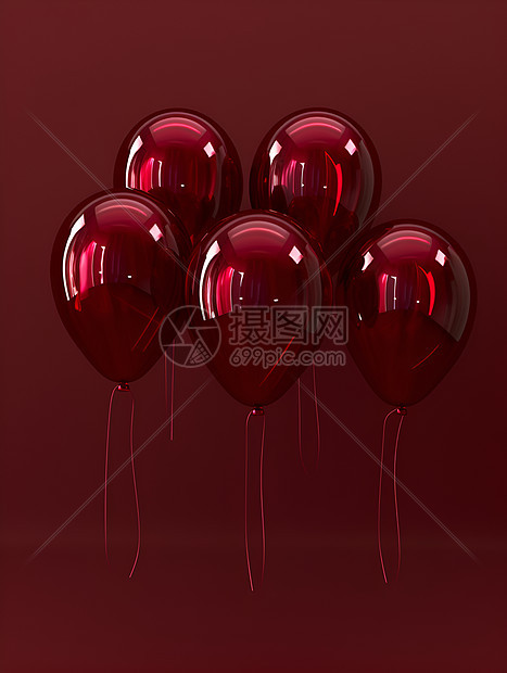 喜庆的红色的气球图片