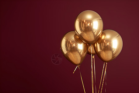 金色充气气球背景图片