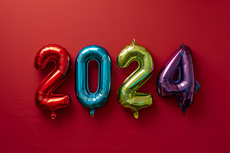 数字新年彩色的气球背景
