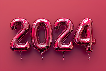 气球数字2024年背景图片