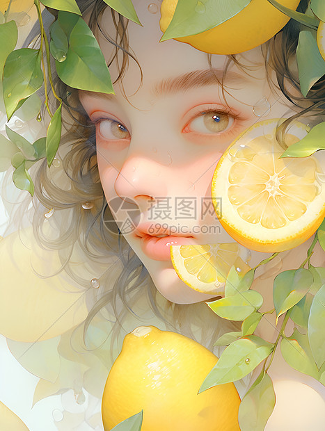 柠檬女孩的艺术图片