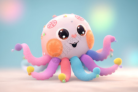可爱的章鱼玩具背景图片