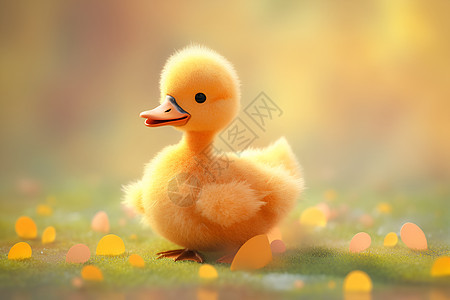 柔软布料的可爱鸭子图片