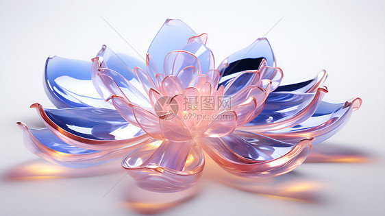 透明的紫莲花图片