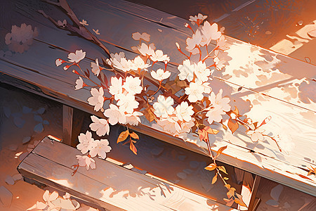 户外桌面上的樱花图片