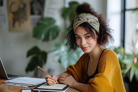 一名女性艺术家背景图片