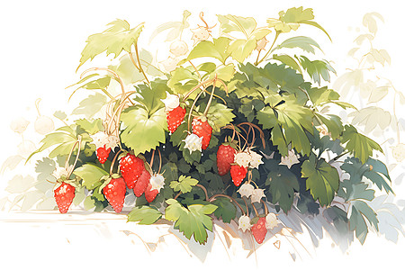 红彤彤的草莓高清图片