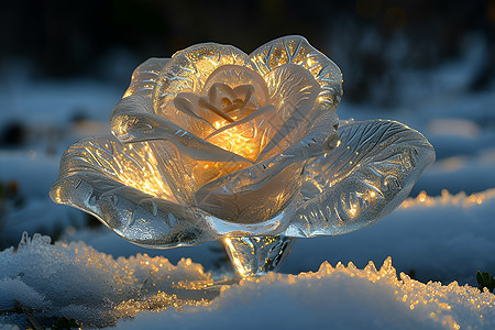 冰玫瑰中的静谧之美图片