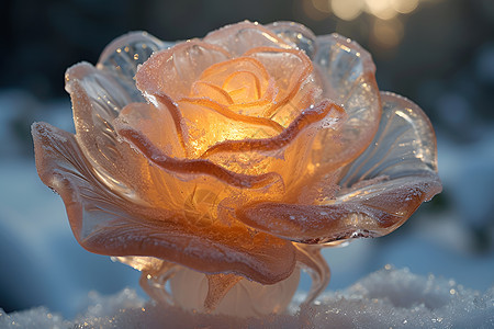 冰蔷薇照耀寒冬图片