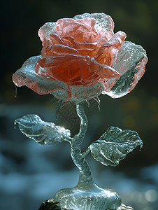 冰雕中的玫瑰之美图片
