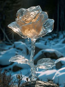 冰封的玫瑰图片