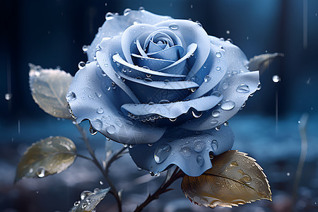绽放的蓝色玫瑰图片