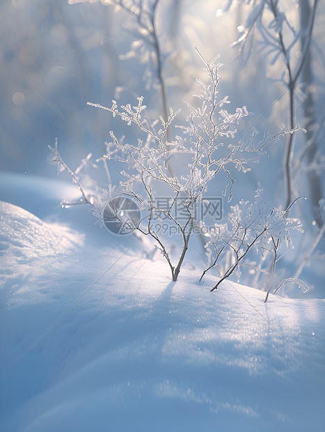 阳光下的雪地图片