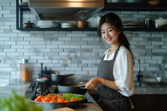 女性烹饪图片