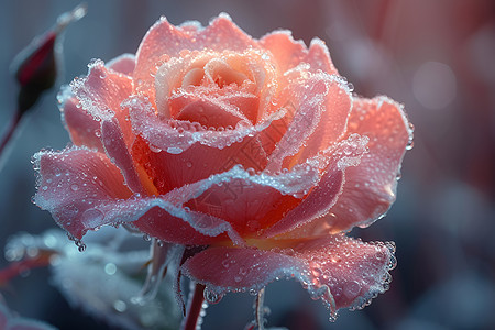 雪地的玫瑰图片