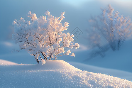 冬日的冰雪风景背景图片