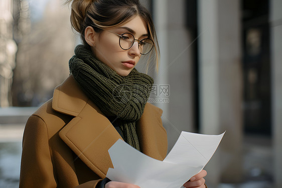 穿着大衣的女孩图片