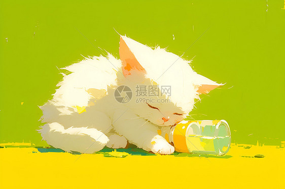 可爱的猫咪插画图片