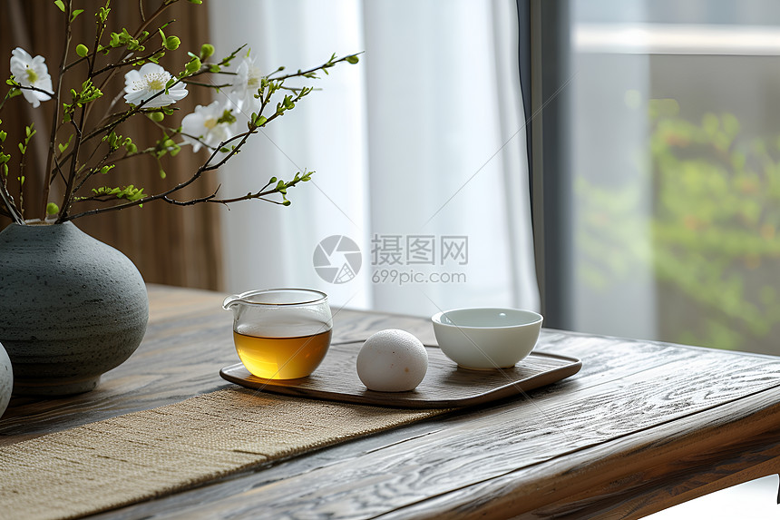 木质茶桌的简约美图片