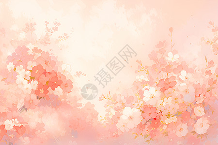 浅色粉樱水彩背景高清图片