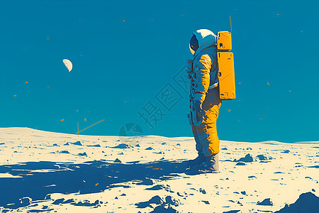 孤独的宇航员在月球上图片