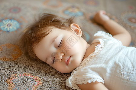 睡觉的小女孩图片