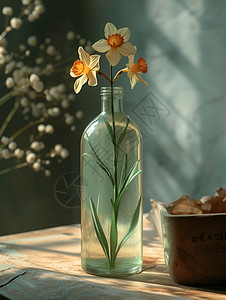 瓶子美丽的鲜花图片