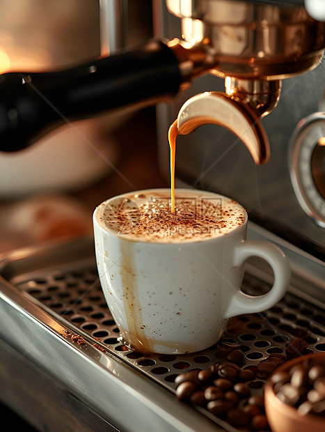 咖啡机制作的咖啡图片