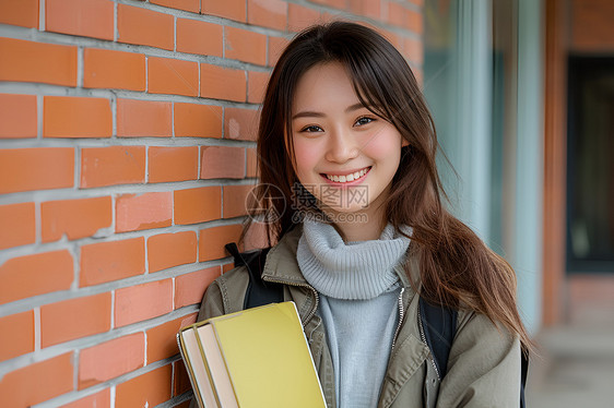 开朗的女学生图片