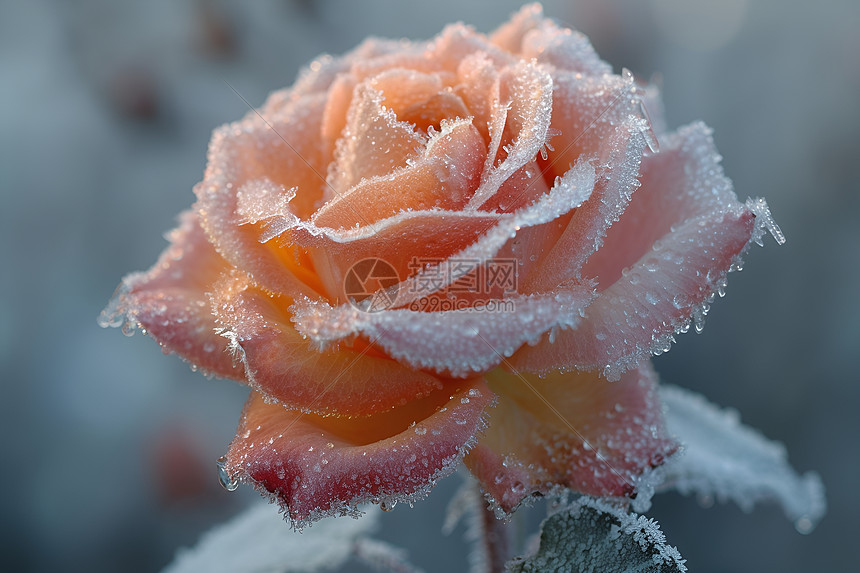 霜冻鲜花图片