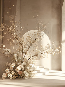 花房里的白色鲜花图片