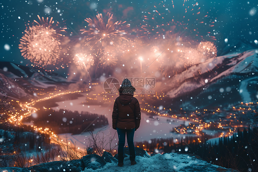 新年烟火绽放图片